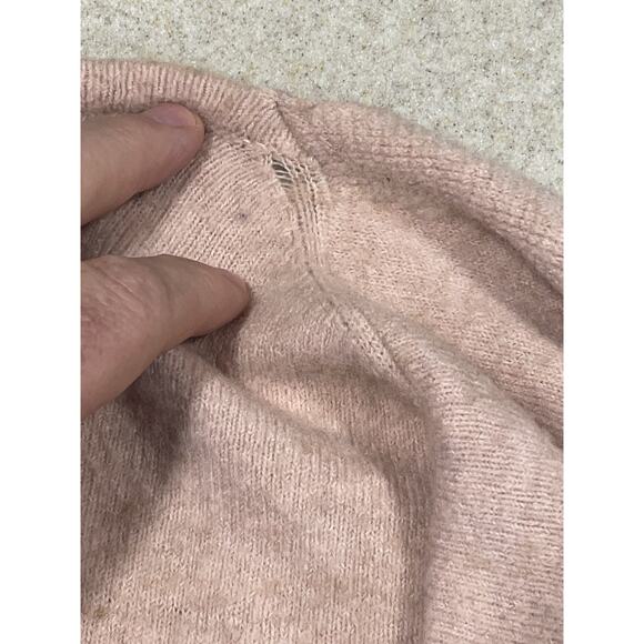 MADEWELL Women's Sweater Sz-2XL Orange /Cream Wool Alpaca Blend Striped Cardigan - Picture 12 of 13